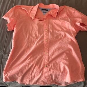 Tommy Hilfiger Salmon Short Sleeve Button Down